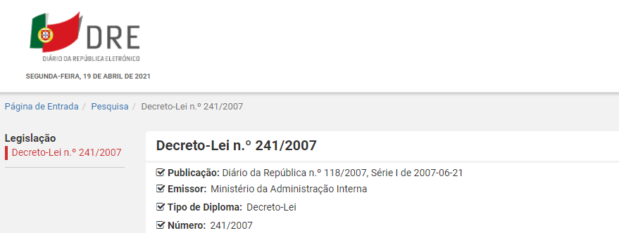 Bombeiros portugueses no território continental