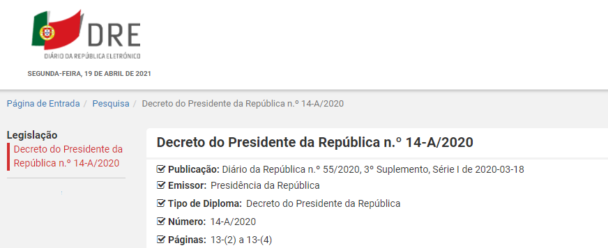 Declara o estado de emergência