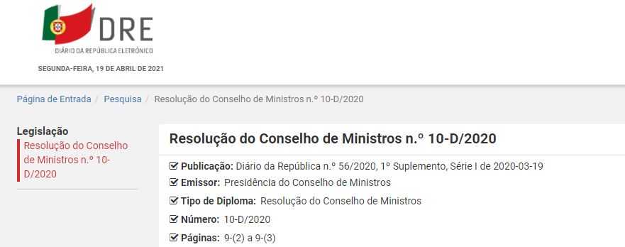 Situação de calamidade no município de Ovar